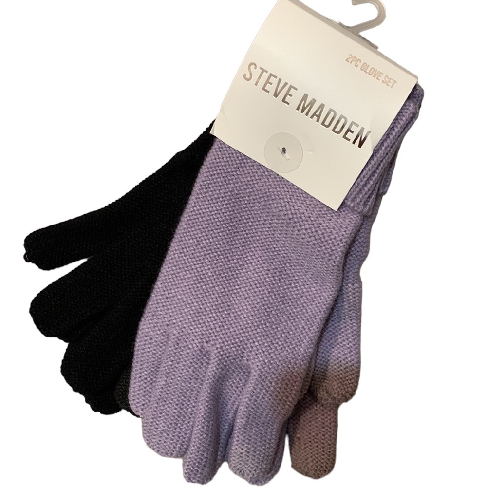 💖STEVE MADDEN 2 Pair Glove Set One Size NWT